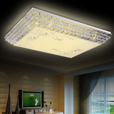 LED客厅吸顶灯具长方形水晶灯吊灯大气欧式主卧室灯餐厅遥控变光