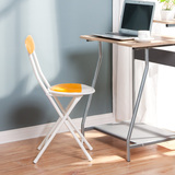 X型白色碳钢架轻便折叠防水加厚软海绵布面垫休闲小圆凳靠背椅子