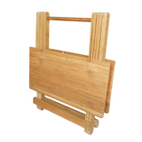 正方形楠竹折叠桌 X形支架交叉便携式对折小方桌  长60宽60高50cm