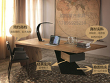 美式大班台 新款办公桌椅组合 简约现代 复古电脑桌 实木老板桌