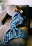 生日礼物美人鱼尾毛毯鱼尾巴空调毯子沙发毯毛线针织休闲毯午睡毯
