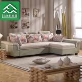 简约现代布艺沙发组合可拆洗 小户型转角实木沙发床 可折叠储物
