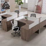 昆明新款职员办公桌简约4人位电脑桌椅组合板式员工桌厂家直销