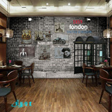 大型3D砖墙铁皮画墙纸时尚个性餐厅咖啡厅休闲吧客厅背景壁纸壁画