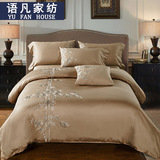 新中式古典民族风60支纯棉刺绣床上四件套纯棉绣花摆场样板间床品