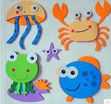 儿童房装饰幼儿园墙壁环境布置 卡通小孩子贴画 泡沫立体动物墙贴