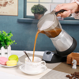 电动摩卡壶 意式咖啡壶家用办公电加热煮咖啡 铝制摩卡咖啡器具6