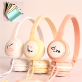 DIID 韩版写意爱情头戴式手机耳机 轻便可折叠带麦可爱女生重低音