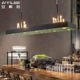 北欧艺术餐厅酒吧吧台烛台灯创意节能LED客厅卧室铁艺吊灯