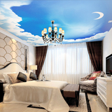 欧式天花板蓝天白云背景壁纸现代简约客厅卧室吊顶3d屋顶墙纸壁画