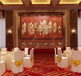 新中式古典高档实木手绘人物漆画屏风客厅酒店折叠隔断背景墙定制