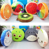 创意卡通3D圆形龙猫水果坐垫车用坐垫海绵靠垫可拆洗毛绒玩具抱枕