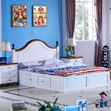 地中海儿童床男孩儿童家具套房组合小床单人床环保实木储物儿童床