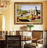 餐厅装饰画欧式家居饰品有框艺术壁画咖啡厅挂画酒店墙画葡萄水果