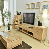 北欧实木日式橡木简约现代卧室小户型电视柜客厅家具卧室组合储物
