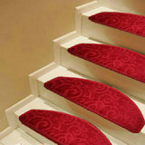 华德新款中国风地毯中式红色祥云踏步垫免胶防滑可定制异形楼梯垫