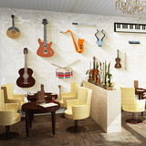 3D立体复古小提琴乐器壁画墙纸艺校宿舍餐厅音乐壁纸墙布客厅特价
