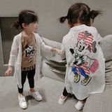 女童防晒衫夏新韩国透气超薄开衫儿童空调衫宝宝中长款卡通外套潮