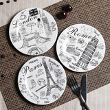 创意西餐骨碟餐具简约印象风陶瓷平盘子6英寸碟子点心早餐水果盘