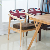 实木餐椅欧式简约咖啡椅复古书房椅靠背单人餐椅子