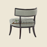 美式新款热销布艺拉扣休闲椅实木沙发椅新古典风格真皮单人椅家具
