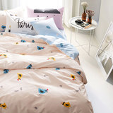 纯棉四件套简约夏季清新北欧时尚全棉床上用品床单被套1.5m1.8m床
