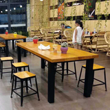 现代中式铁艺实木小户型餐桌椅组合简约现代长方形做旧桌子定做