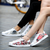 阿迪达斯企业专柜夏季新款男士韩版贝壳头印花帆布鞋情侣板鞋潮流