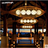 比月竹编吊灯田园中式茶楼餐厅客厅酒店创意个性鱼形日式吊灯3381
