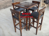 特价碳化实木酒吧桌椅欧式高档实木高脚吧椅咖啡奶茶户外花园桌椅