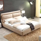 布艺床简约现代可拆洗简约小户型布艺床双人床1.8米储物高箱床1.5