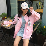 秋季新款韩版ulzzang原宿软妹学生宽松卡通贴布棒球服外套女夹克