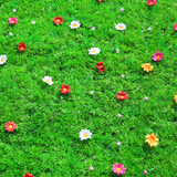 仿真草坪绿植 假草坪带花草坪加密假花塑料人造草皮阳台装饰批发