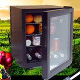 48L家用透明玻璃门冷藏箱 茶叶保鲜红酒展示柜 酒店用黑色小冰箱
