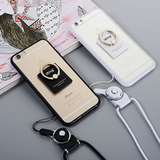 iPhone6手机壳透明硅胶苹果6Splus指环支架挂绳款5SE防摔软壳情侣