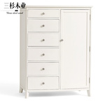 美式复古斗柜简约现代白色抽屉组合储物柜客厅卧室柜子 家具定制