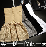 夏季日本二代纯棉薄款蕾丝花边无痕高腰收腹裤美体大码瘦身安全裤