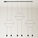 北欧led线条造型吊灯创意现代客厅床头设计师展厅工作室铁艺灯具