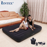 正品INTEX内置枕头植绒充气床垫双人家用气垫床野营垫充气床包邮