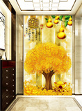 玄关背景墙装饰客厅现代简约壁画中堂餐厅屏风欧式发财树墙纸壁布