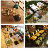 星巴克美式咖啡厅奶茶店茶馆西餐厅小吃店实木餐桌椅沙发卡座组合
