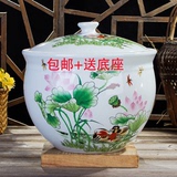 特价景德镇陶瓷米缸带盖10斤20斤米桶腌菜储物缸酒缸茶叶罐正品