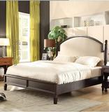 美式布皮艺1.51.8米简约现代棉麻实木床真皮欧式婚床软包床双人床
