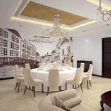 环保壁画无纺布现代简约素描手绘城市客厅墙纸餐厅沙发背景墙高清