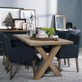 美式北欧实木餐桌复古原木饭桌现代简约小户型咖啡桌工业风办公桌