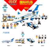新乐新古迪航空8912飞机大型客机国际机场益智兼乐高拼装积木玩具