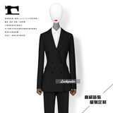 2016新款手工定制黑色韩版双排扣小西服女士西装套装职场干练通勤