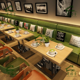 西餐厅沙发咖啡厅甜品店卡座实木餐桌椅组合KTV茶餐厅单双人卡座
