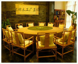 素食餐桌老榆木免漆家具现代实木大圆桌禅意餐桌椅组合中式包厢桌