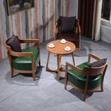 复古星巴克咖啡厅桌椅loft西餐厅休闲桌椅组合奶茶店实木围椅茶几